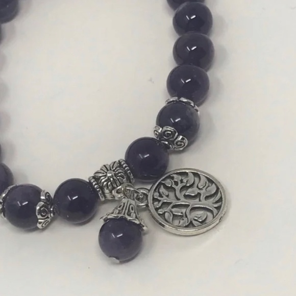 CJSA Natural Stone Amethyst Strand Bracelet - Picture 5 of 6